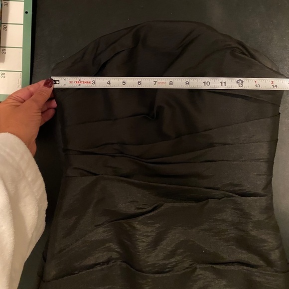 WTOO by Watters & Watters Black Ruched Strapless Wedding Cocktail Dress Size4 - Picture 7 of 10